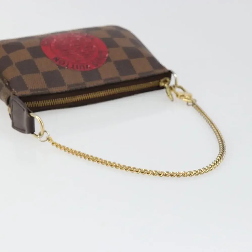 Louis Vuitton Damier Ebene T&b Mini Pochette Accessoires Pouch Brown